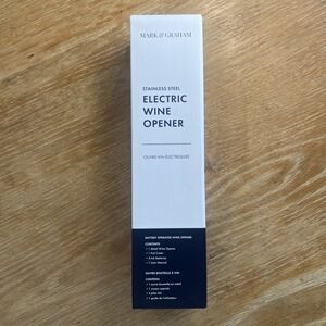 Mark & Graham Electric SS Wine Bottle Cork Opener + Foil Cutter Williams Sonoma